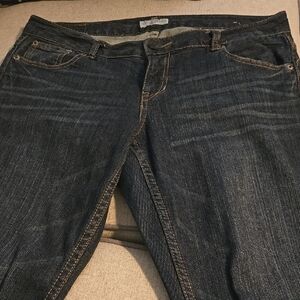 Flare womens dark blue jeans